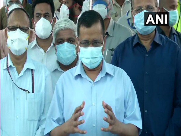Delhi Chief Minister Arvind Kejriwal speaking to media on Sunday (ANI).