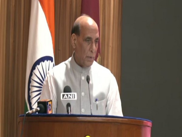 Defence Minister Rajnath Singh at National Defence College in New Delhi on Saturday. (Photo/ANI)