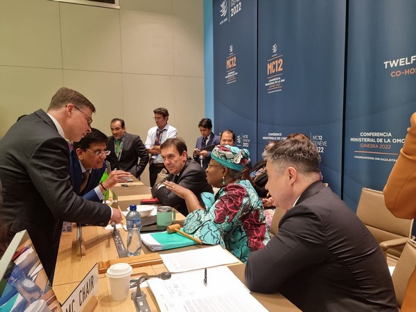Union Commerce Minister Piyush Goyal at the 12th World Trade Organisation Ministerial Conference in Geneva on Thursday. (Photo Credit: Twitter)