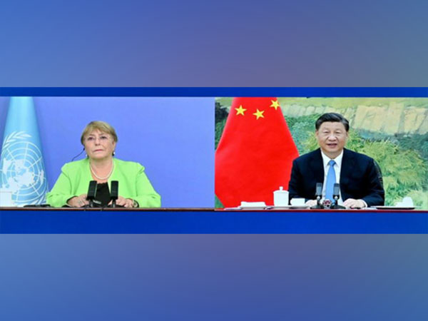 UN rights chief Michelle Bachelet virtual meet with Chinese President Xi Jinping (Twitter: Consul General of China in Belfast)