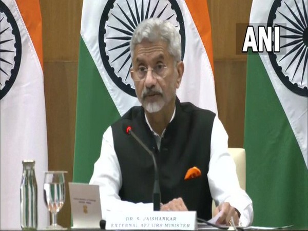 External Affairs Minister (EAM) S Jaishankar addressing a presser after holding talks with the Chinese Foriegn Minister Wang Yi.