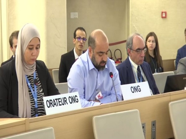 Afghan human rights activist Bilal Sarway (centre front) speaking at the 42nd session of the UNHRC on Wednesday.