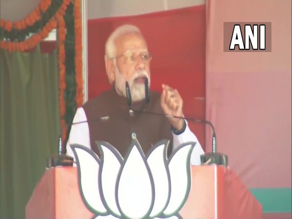 Prime Minister Narendra Modi in Maharajganj (Photo/ANI)