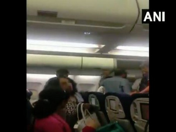 Visuals from within the Paris-bound Air France flight in New Delhi which suffered a technical problem on Wednesday morning (Photo/ANI)