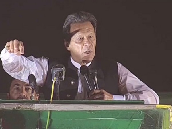 Pakistan Prime Minister Imran Khan addressing a power show in Islamabad on Sunday