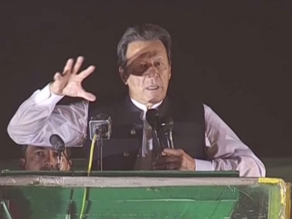 Pakistan Prime Minister Imran Khan addressing a power show in Islamabad on Sunday