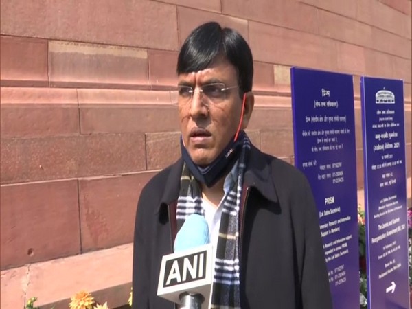 Union Shipping Minister Mansukh Mandaviya speaking to ANI in New Delhi on Wednesday. (Photo/ANI)