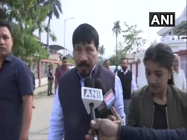 AGP president Atul Bora speaking to media in Guwahati, Assam on Sunday.