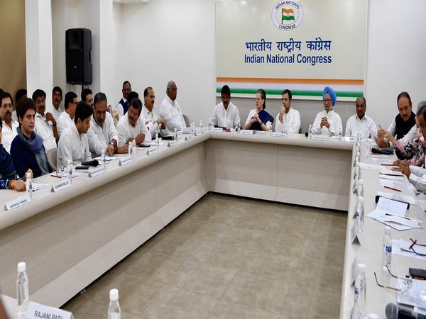 CWC meeting held at AICC headquarters in New Delhi on Saturday. /Image courtesy: AICC