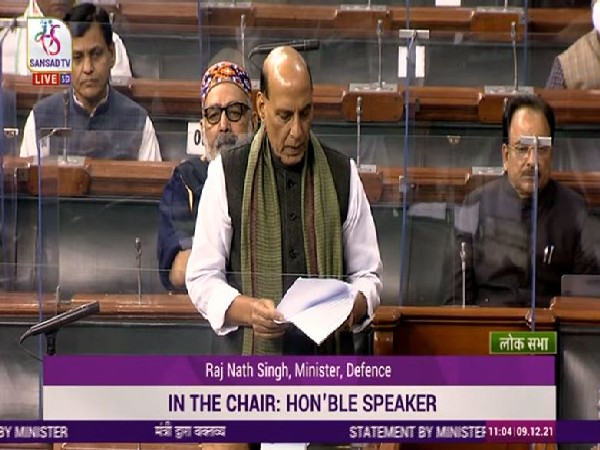 Defence Minister Rajnath Singh (Photo courtesy: Sansad TV)