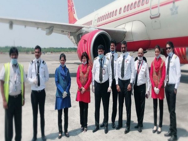 A visual of the first Air India crew leaving from Shamshabad to Kuwait on Saturday. 