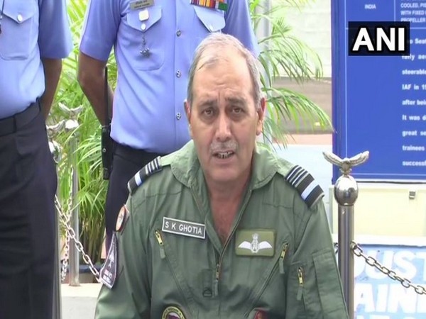 Air Marshal S K Ghotia visited the Airmen Training School in Belgaum in Karnataka on Tuesday.  Photo/ANI
