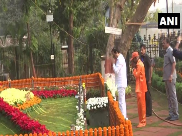 Ajit Pawar pays tribute to Bal Thackeray on his birth anniversary in Mumbai. Photo/ANI