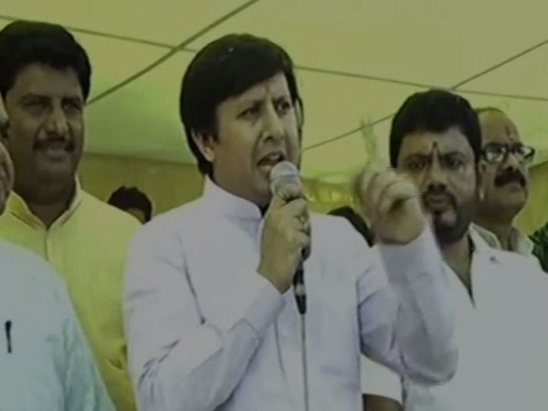 BJP MLA Akash Vijayvargiya speaking at an event in Indore. Photo/ANI