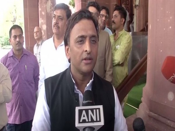 SP chief Akhilesh Yadav talking to media in New Delhi on Monday. Photo/ANI