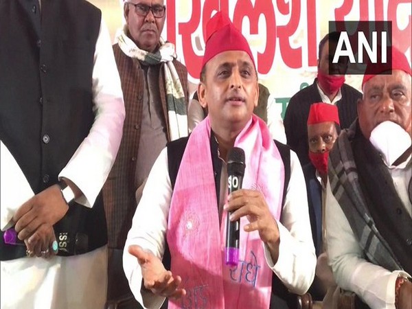 Samajwadi Party chief Akhilesh Yadav speaking to media on Monday. [Photo/ANI]