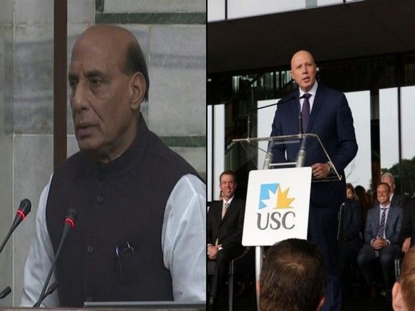 Indian Defense Minister Rajnath Singh and his Australian coumnterpart Peter Dutton