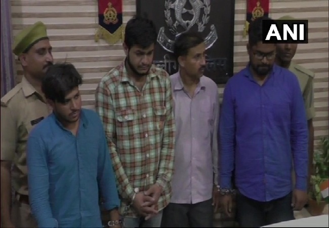 Four arrested in connection with paper leak of MBA entrance exam of Aligarh Muslim University Photo/ANI.