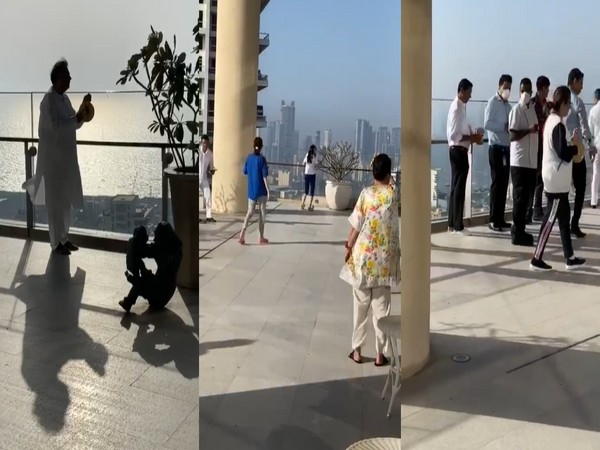 Mukesh Ambani with his family 