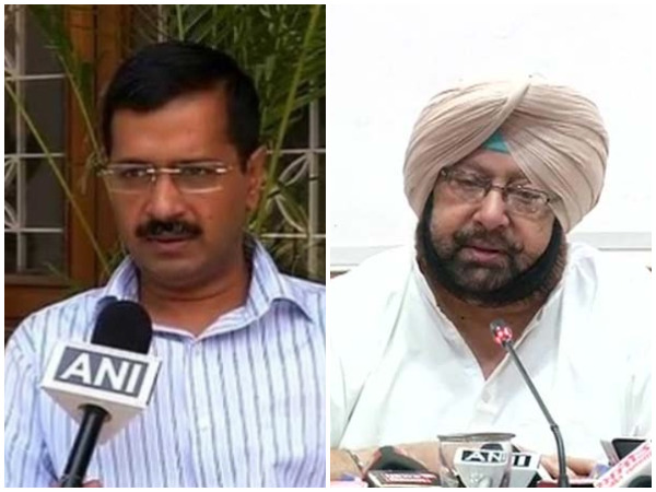 Delhi Chief Minister Arvind Kejriwal (Left) and Punjab Chief Minister Amarinder Singh  (File photo)