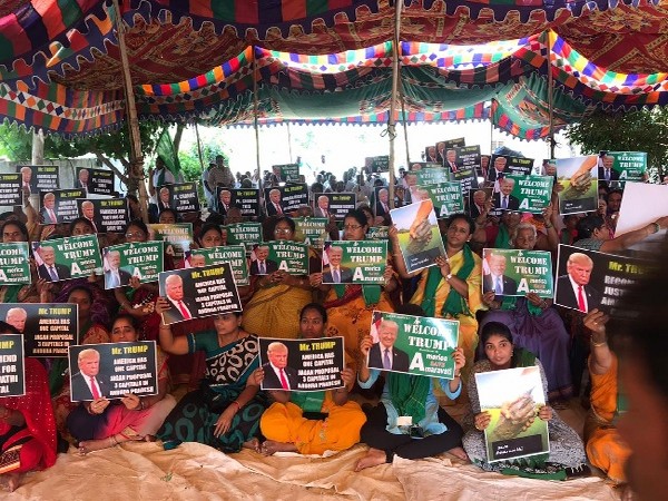Protest in Amaravati region against three capitals in Andhra Pradesh.  