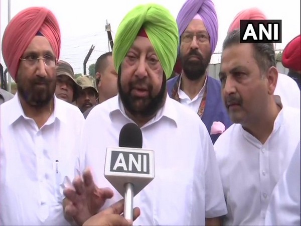 Punjab Chief Minister Amarinder Singh speaks to media in Gurdaspur on Thursday [Photo/ANI]