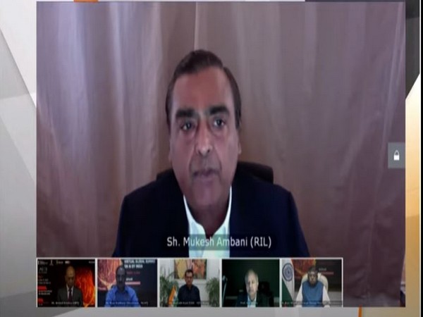 RIL Chairman Mukesh Ambani speaking at the RAISE 2020 Virtual Summit on Monday.
