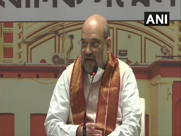 Union Home Minister Amit Shah speaking at a press conference on Friday.