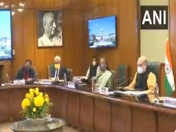 Union Home Minister Amit Shah and Finance Minister Nirmala Sitharaman at the meeting. Photo/ANI