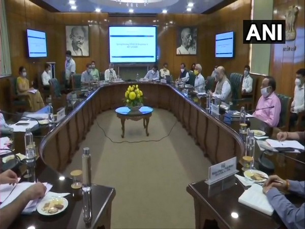 Union Home Minister Amit Shah chairing a meeting on coronavirus situation in Delhi