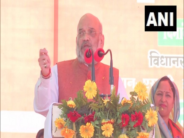 Union Home Minister Amit Shah in Azamgarh's Lalgunj. (ANI/photo)