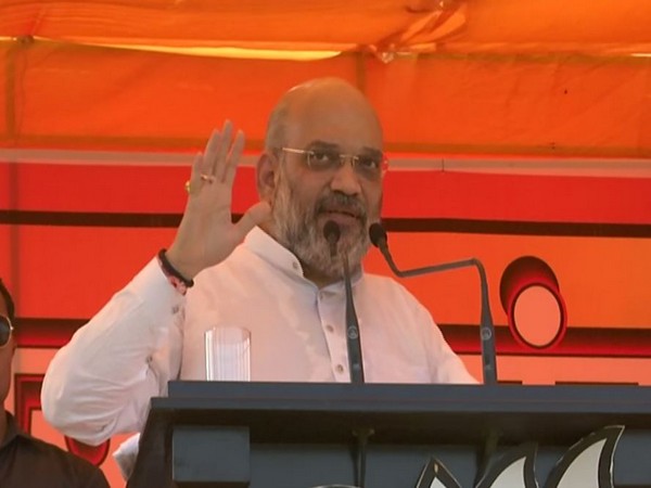 BJP president Amit Shah at a rally in Ballia, UP, on Thursday. (Photo/ANI)