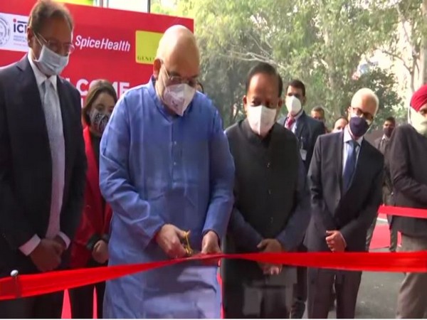 Union Home Minister Amit Shah inaugurated a mobile RT-PCR lab at ICMR in Delhi on Monday. (Photo/ANI)