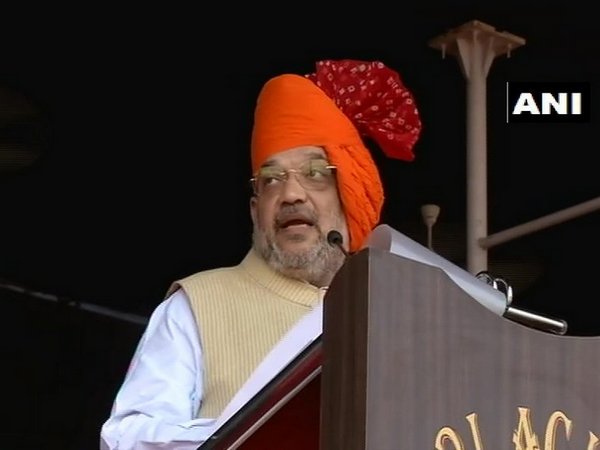 Union Home Minister Amit Shah speaking at NSG Raising Day in Manesar on Tuesday. Photo/ANI 