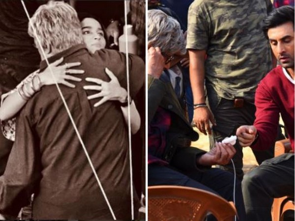 Megastar Amitabh Bachchan with his 'Brahmastra' co-stars Alia Bhatt and Ranbir Kapoor (Image courtesy: Instagram/ Twitter)