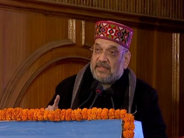 Union Home minister Amit Shah at groundbreaking ceremony of HP Global Investors Meet in Shimla on Friday 