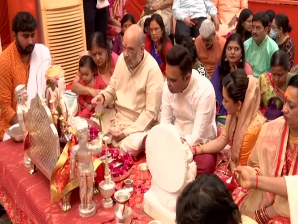 Union Home Minister Amit Shah at Bahuchar Mataji Temple (Photo/ANI)