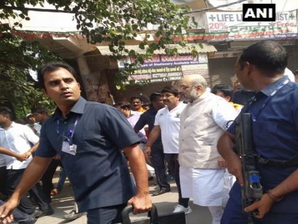 Union Home Minister Amit Shah participates in Gandhi sankalp Yatra at New Delhi on Wednesday. Photo/ANI