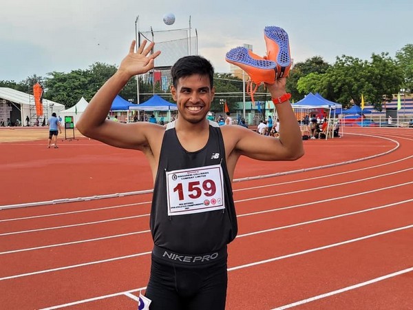 Assam's Amlan Borgohain after winning 200m race in National Federation Cup (Image: AFI Media)