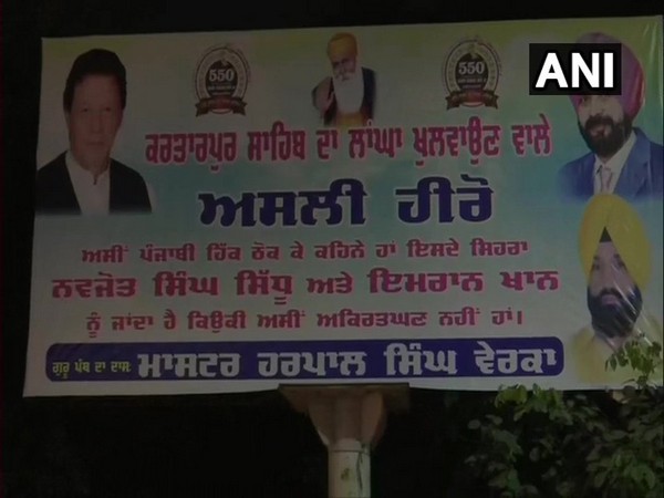 A poster put up in Amritsar in which former Punjab Minister Navjot Singh Sidhu and Pakistan Prime Minister Imran Khan can be seen.