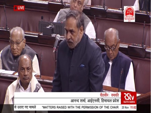 Congress MP Anand Sharma speaking in Rajya Sabha on Wednesday 