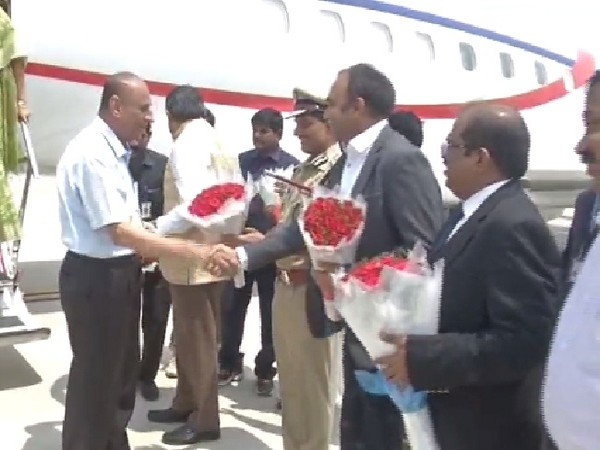 Andhra Pradesh and Telangana Governor ESL Narasimhan in Vijayawada on Wednesday Photo/ANI.