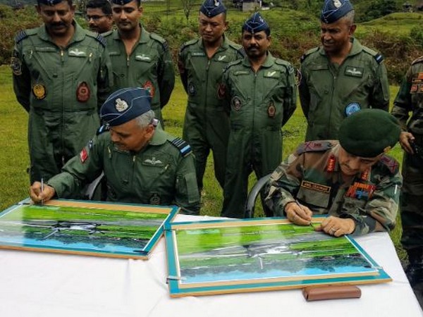 Air Marshal RD Mathur and Lieutenant General Anil Chauhan jointly inaugurated the Advance Landing Ground (ALG) in Arunachal Pradesh on Wednesday (Photo/ANI)