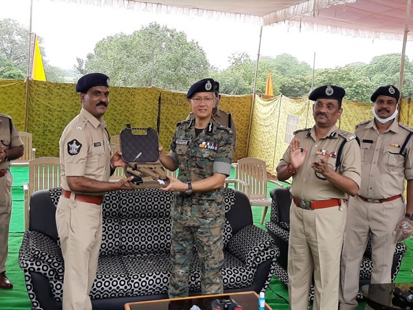 Andhra Pradesh DGP Gautam Sawang tests ultra modern GLOCK pistols from Israel. (Photo/ANI)