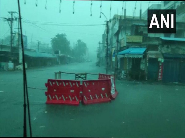 Heavy rain lashes parts of Visakhapatnam in Andhra Pradesh.