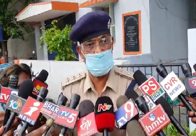 DSP Srinivasulu sppeaking to media on Friday in Andhra Pradesh. 