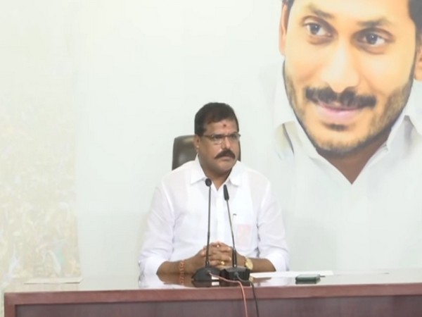 Botsa Satyanarayana addressing a press conference on Saturday.