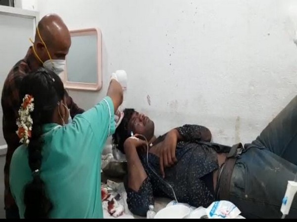 Accused Charan at the hospital in Kadapa district.