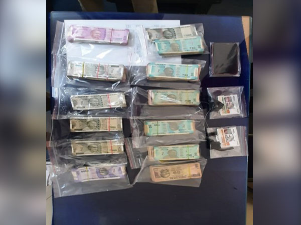 Hyderabad police seize Rs 5.44 lakh from possession of the accused. (Photo/ANI)