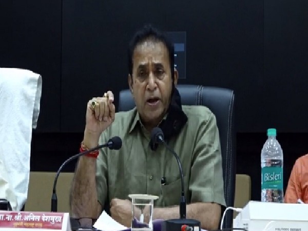 Maharashtra Home Minister Anil Deshmukh speaking to media persons on Monday. 